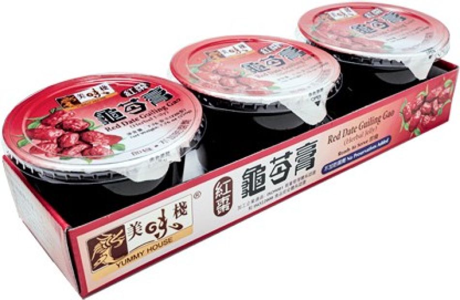 Yummy House Guiling Gao Chinese Kruidenjelly Rode Dadel Smaak 3x220g