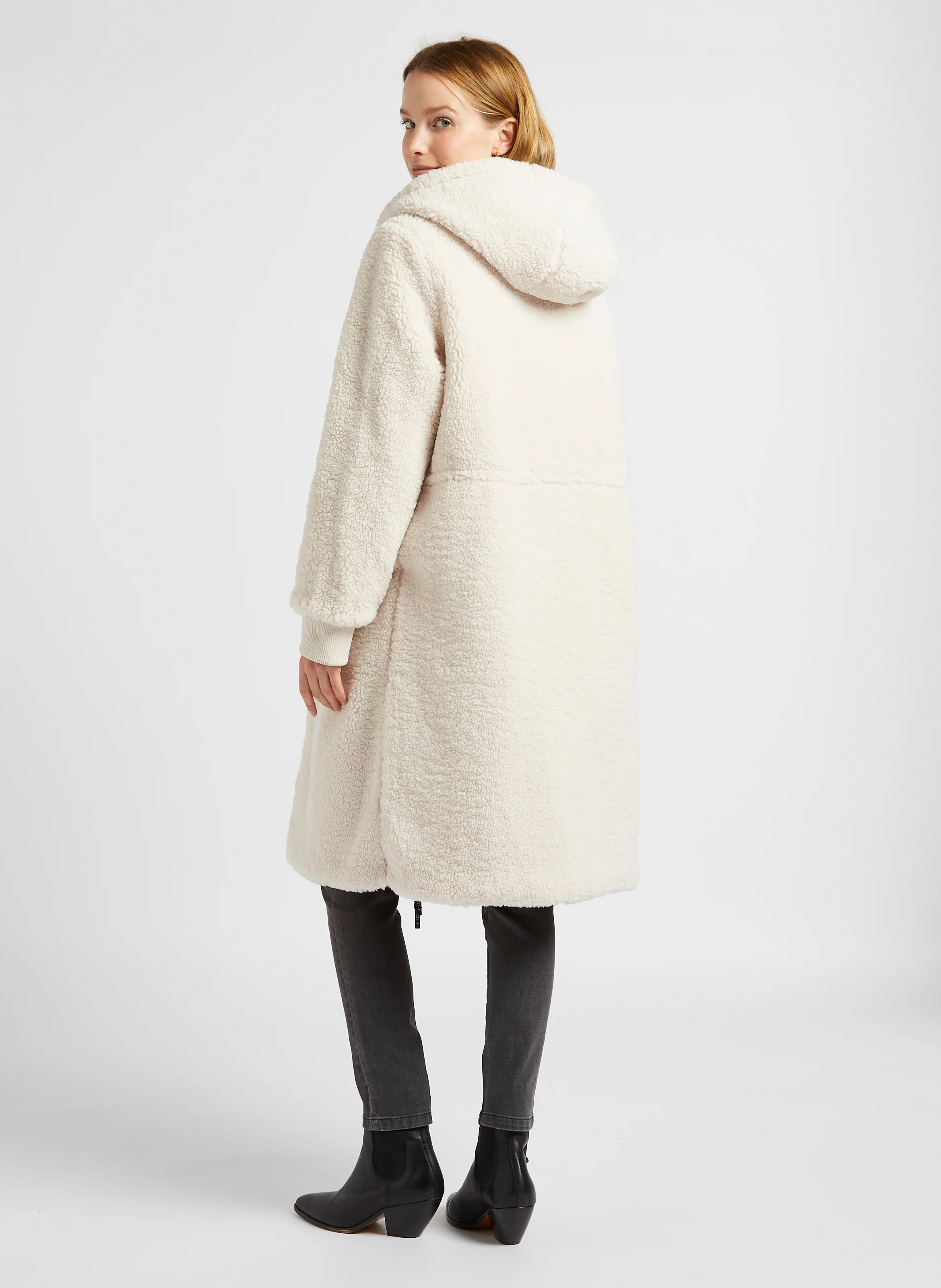 Parka fourrée à capuche| Blanc