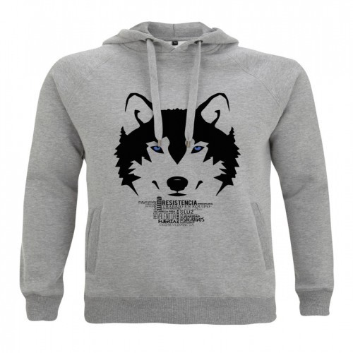 Moletom Lobo Totem Animal, Cinza