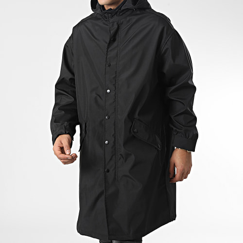 Veste Longue Zippée Capuche JOT-1 Noir