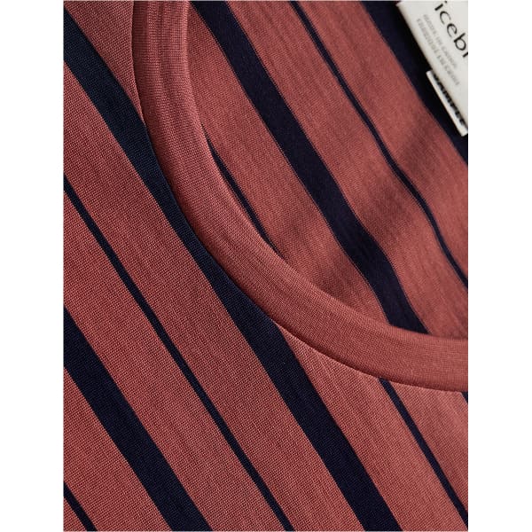 T-shirt randonnée ICEBREAKER W WAVE SS TEE STRIPE GRAPE/MIDNIGHT NAVY/S