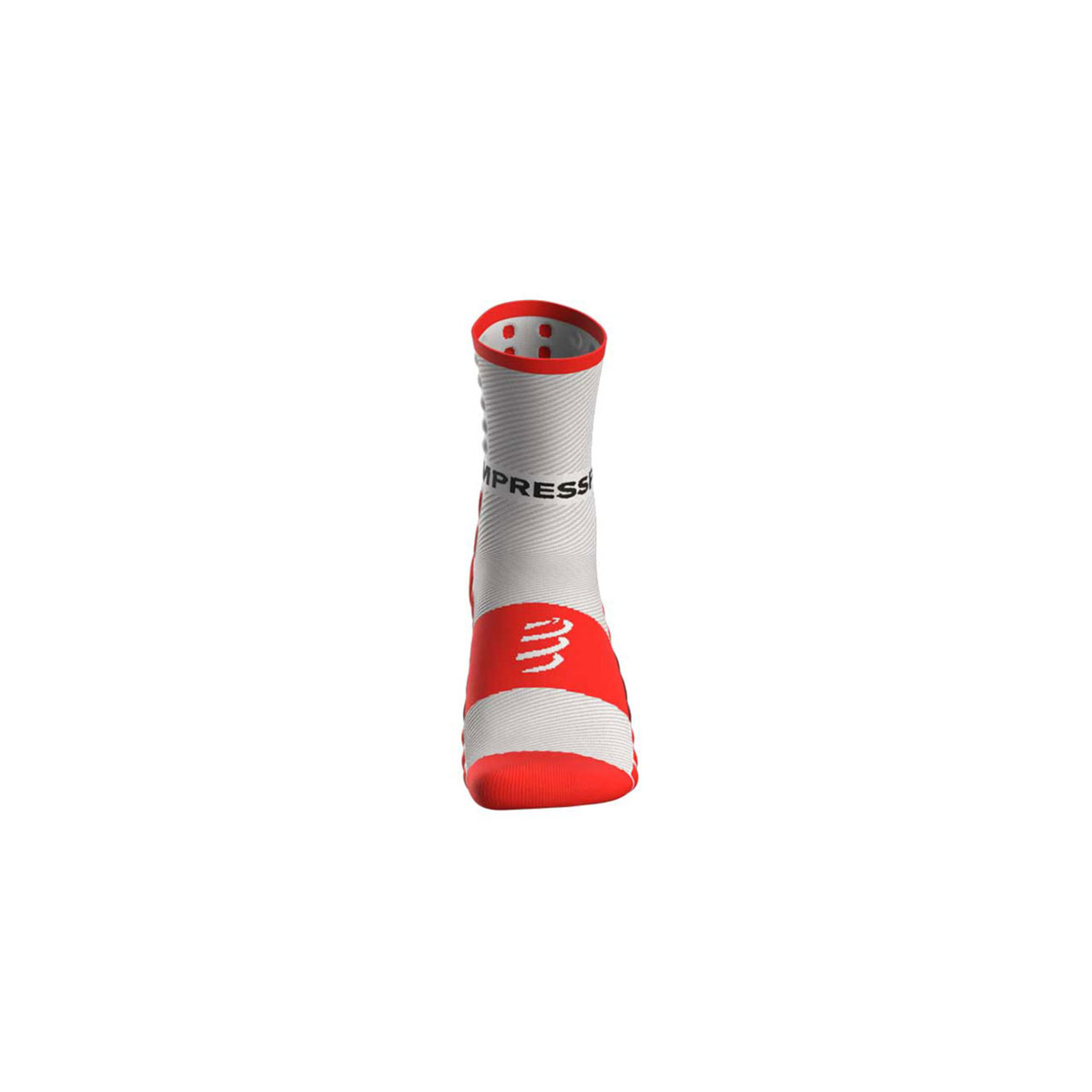 Compressport Shock Absorb Compressiesokken Wit/Rood