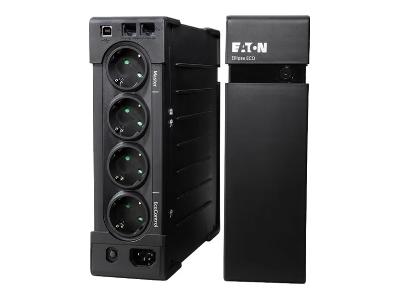 Eaton Ellipse ECO 800 USB DIN - UPS (stativ-monterbar / ekstern) - AC 230 V - 500 Watt - 800 VA - USB - output-stikforbindelser: 4 - 2U - 19