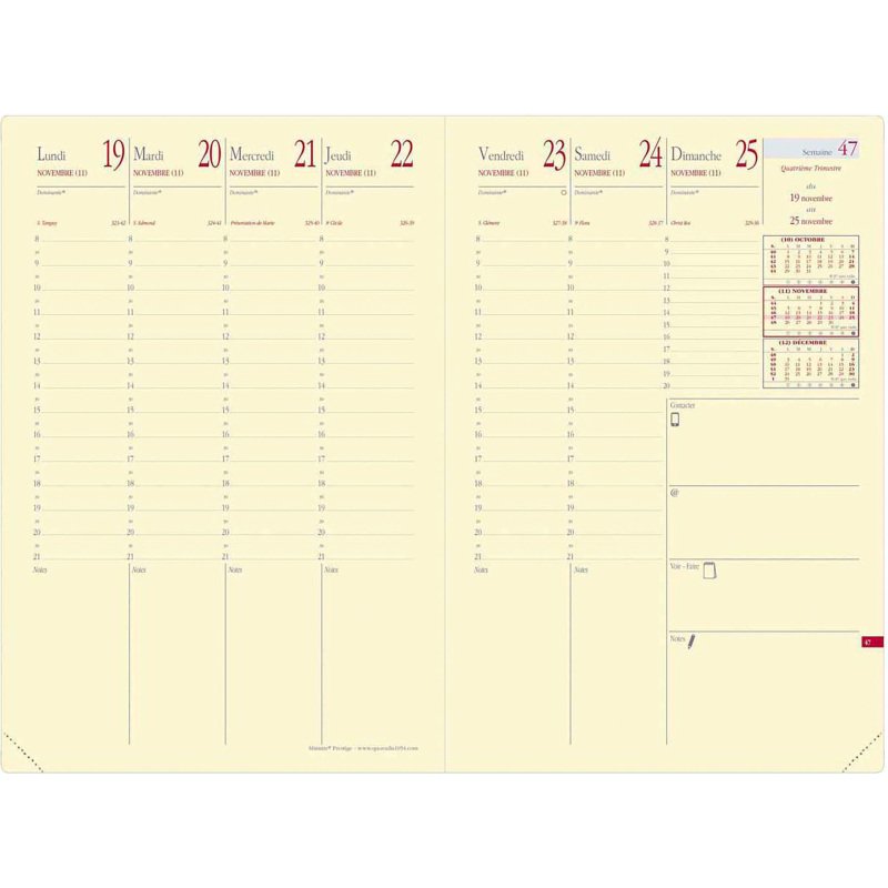 Agenda Quo Vadis Ministre Prestige semainier - année 2027 - 16 x 24 cm