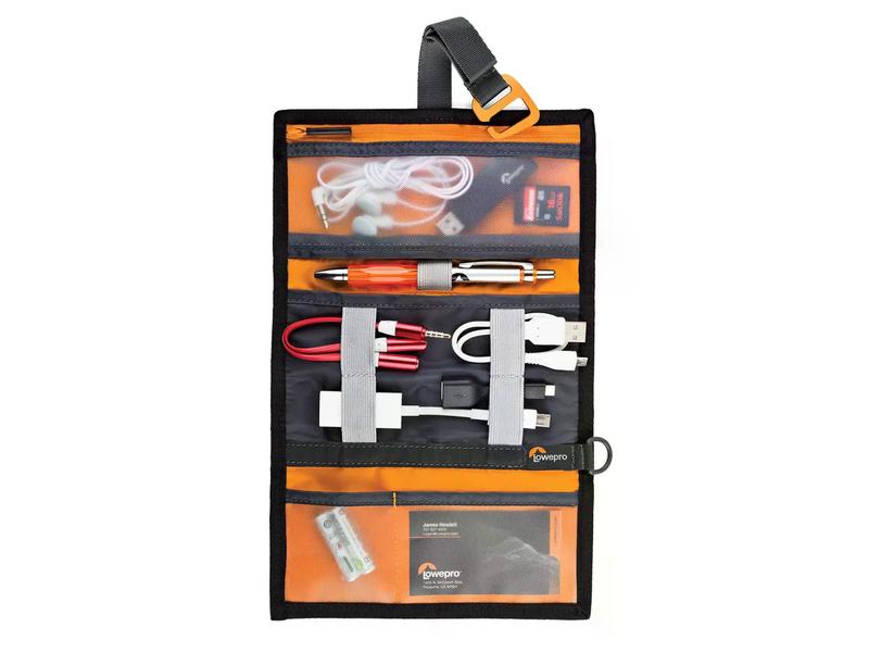 Lowepro Zubehöretui GearUp Wrap Green Line Kompakte Reisetasche für Smartphone-Kabel, Adapter, USB-Speichersticks und kleine Geräte