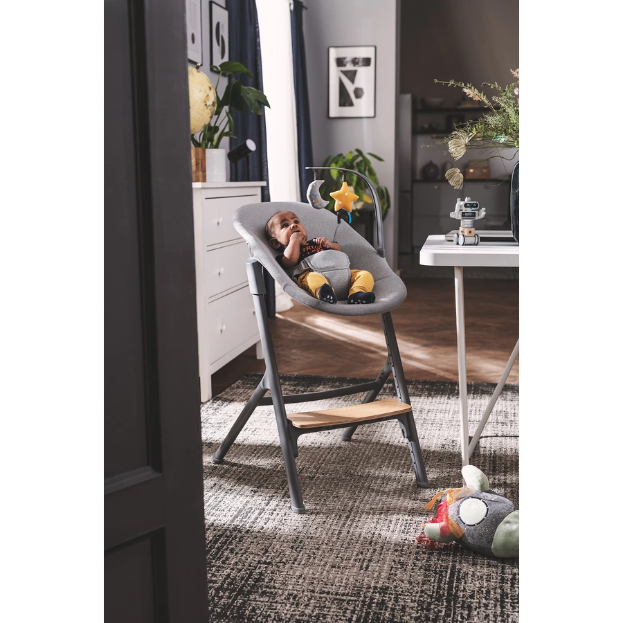 Kinderkraft Hochstuhl LIVY mit Babywippe CALMEE oak