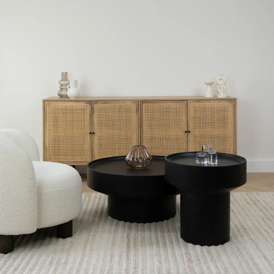 Lewis & Loft Bijzettafel Luus - FSC® mangohout - Rond ⌀50 - Zwart
