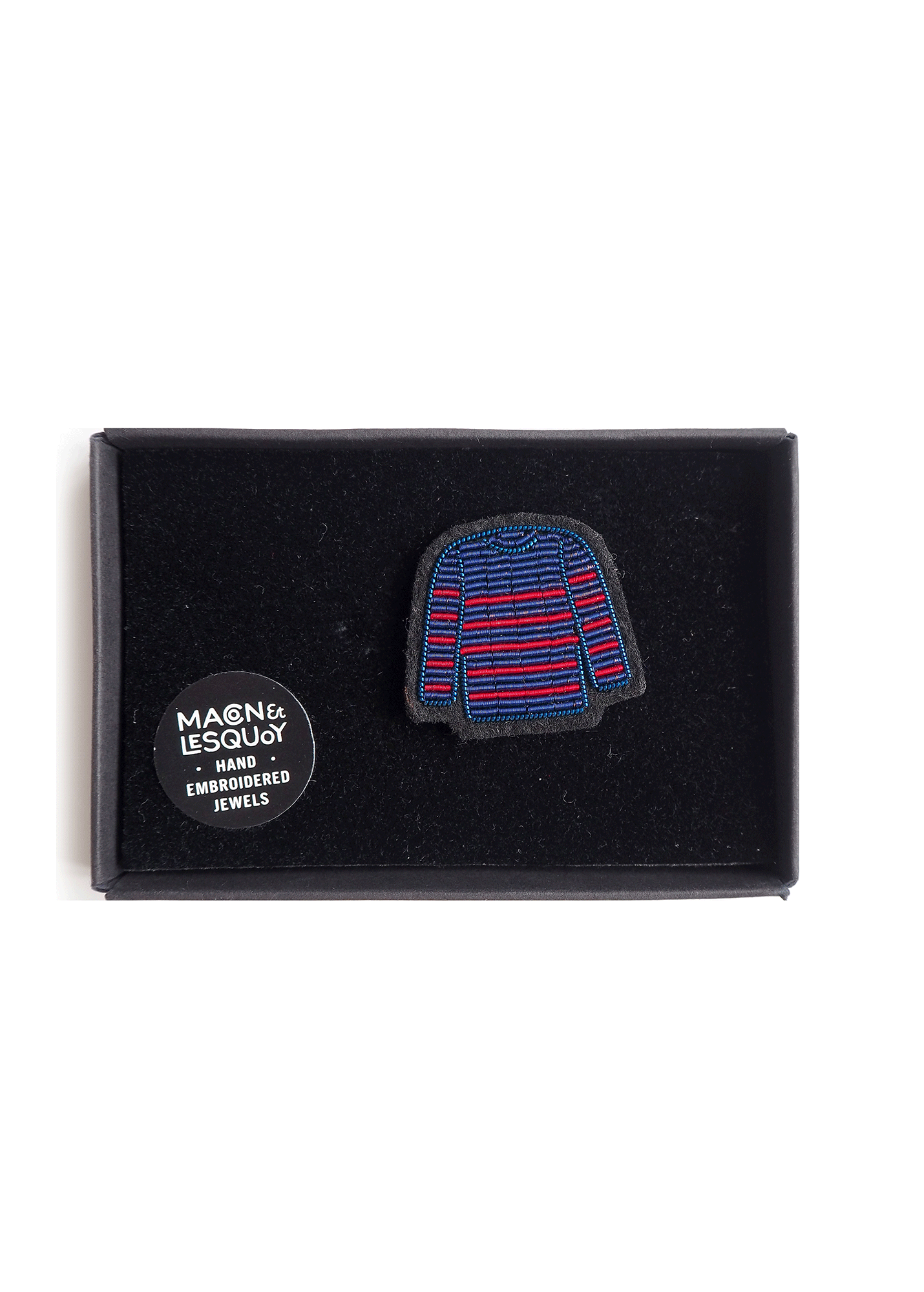 Broche brodée Marinière