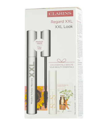 Clarins Mascara Wonder Volume XXL Set mit 01 Extreme & SOS Serum Mascara 8ml-3ml