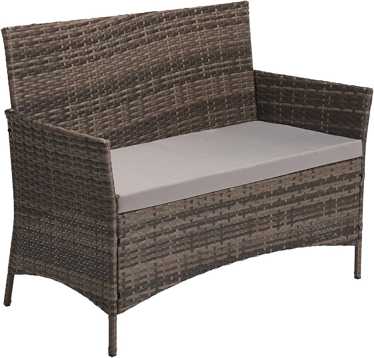 SVITA Brooklyn Gartenmöbel Poly Rattan Sitzgruppe Essgruppe Set Sofa-Garnitur Lounge Braun