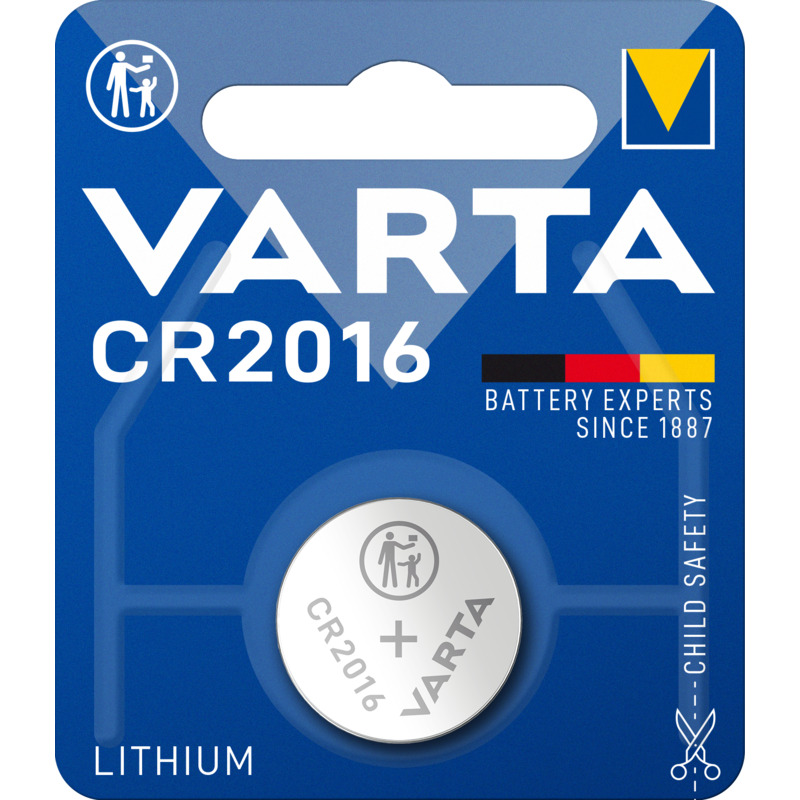 Varta Knopfbatterie, CR2016, 1 Stück