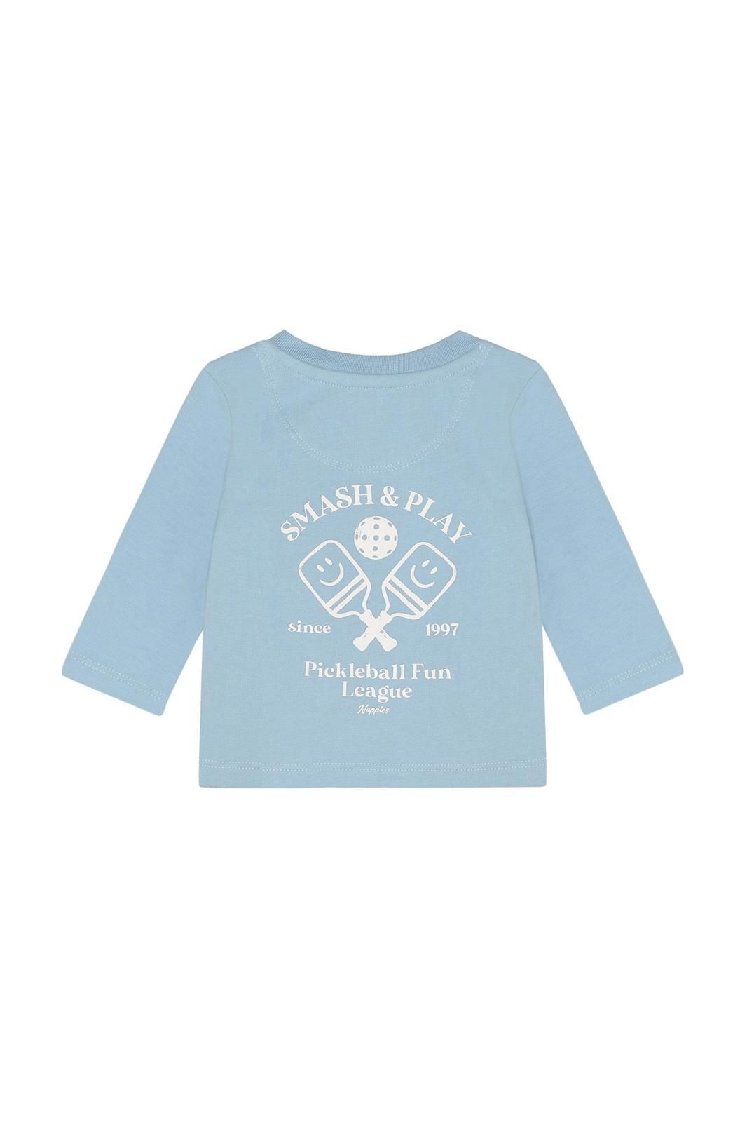 Noppies Baby Longsleeve - backprint - Dusty Blue