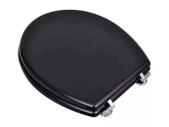 Siège de toilette abattant effet bois noire 45 x 36 x 5 cm 02_0002879