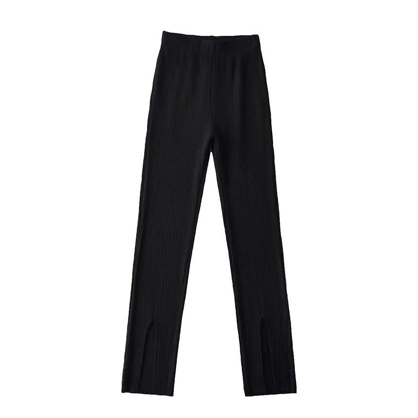 Flotto - Geribbelde legging met hoge taille en split