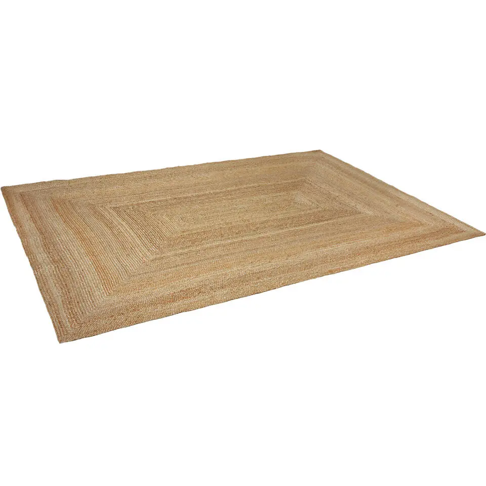 tectake® Handgeweven vloerkleed Glim van jute, boho-stijl 200 x 290 cm