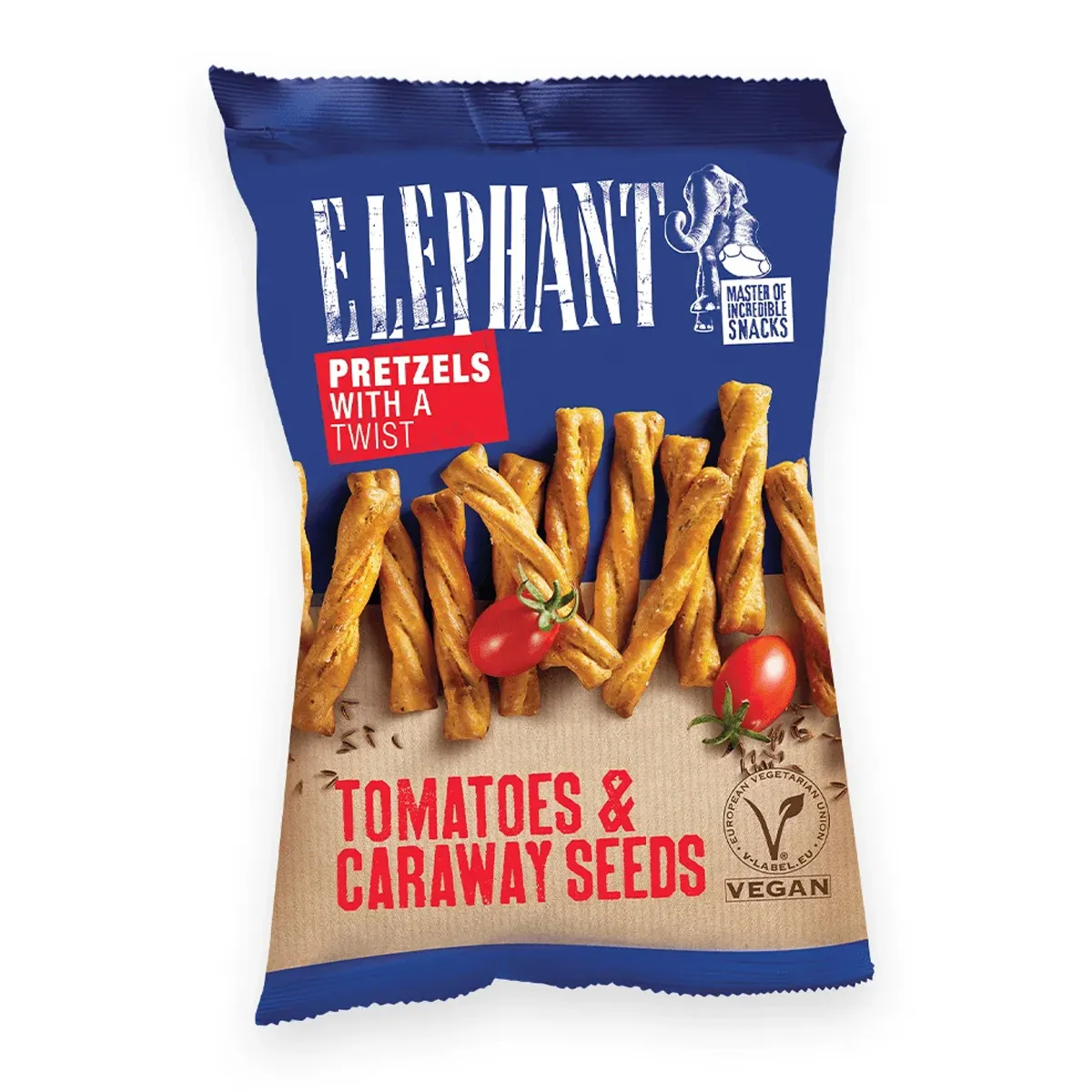 Elephant Pretzels Twisted Tomatoes & Carraway - 70 g