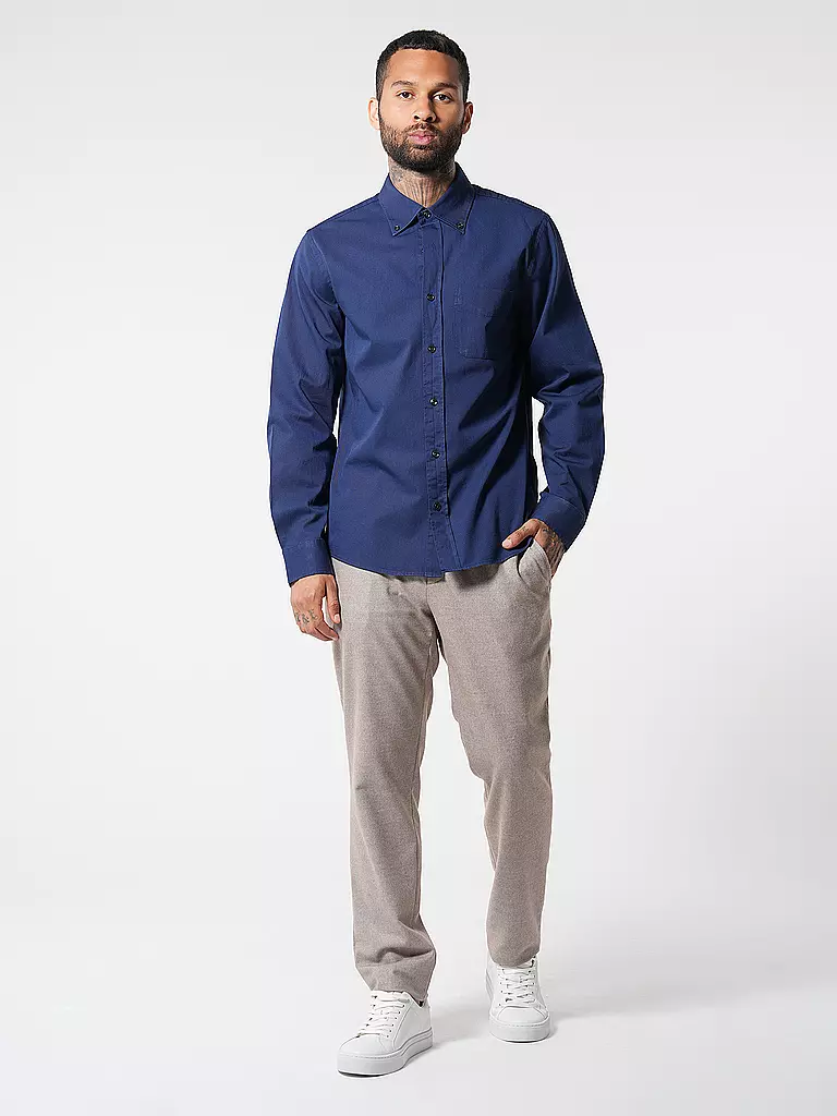NUDIE JEANS Hemd Regular Fit JOHN blau