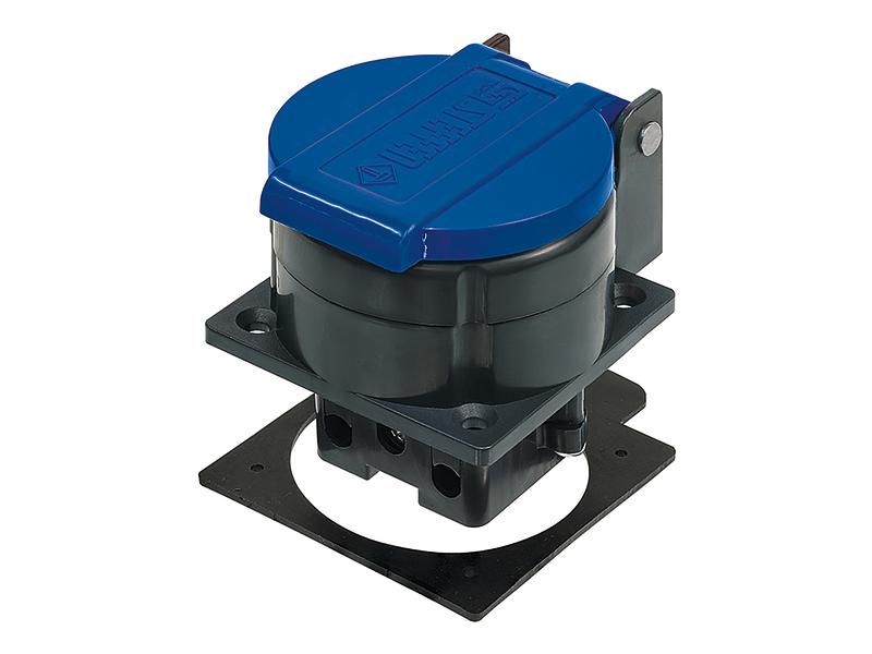 STEFFEN Einbausteckdose T23 IP55 mit Verschlussdeckel blau IP55 T23 Steckdose