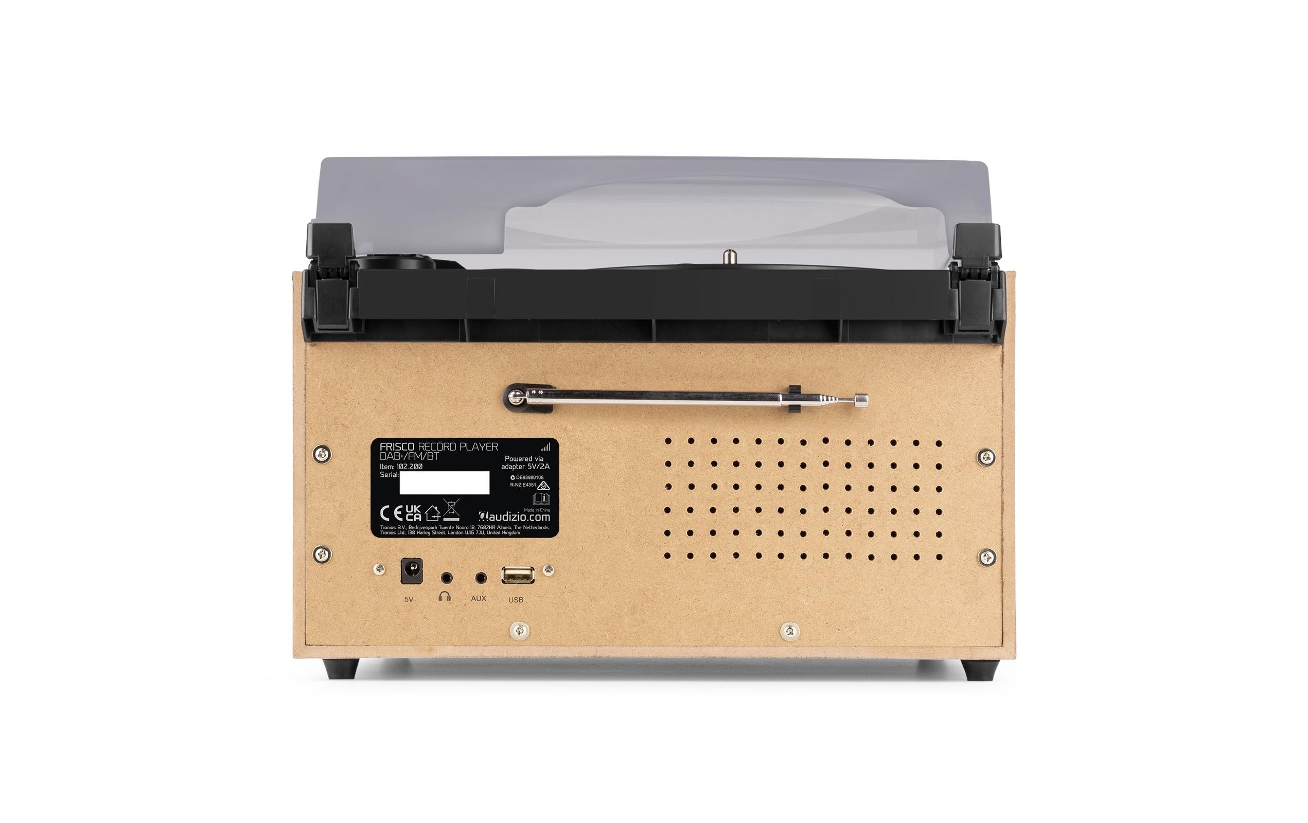 Plattenspieler mit Bluetooth Frisco Braun/Grau<br>Plattenspieler mit Radio und Stereo-Lautsprechersystem