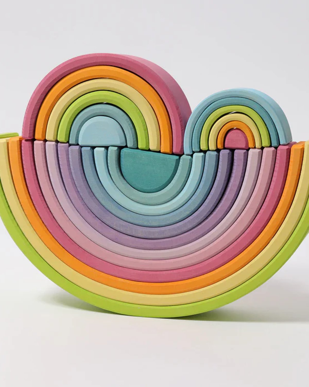 Regnbue Medium Pastel – Stableleke i Tre | Montessori Leker