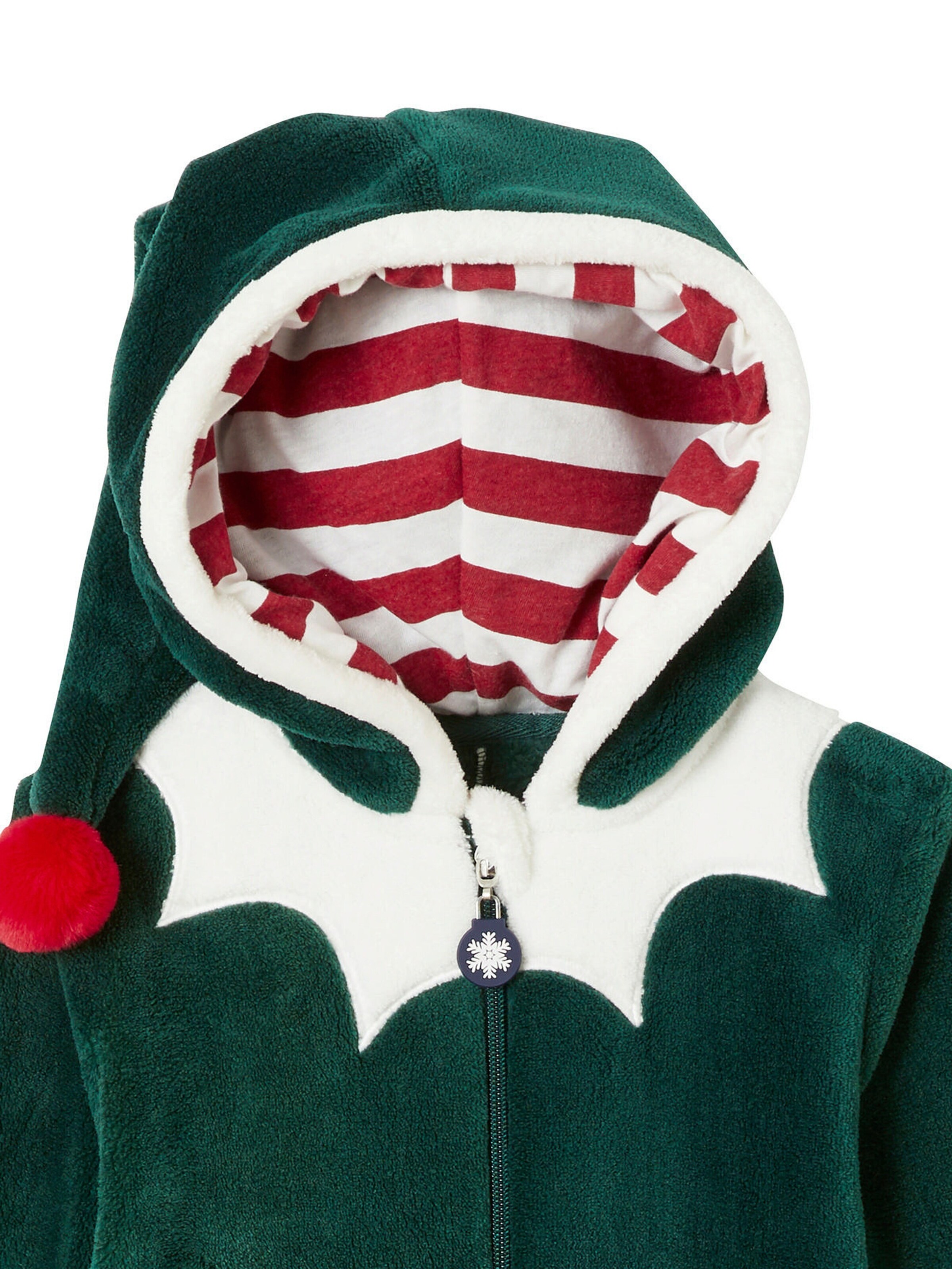 Vertbaudet Jungen Plüsch-Overall, Onesie WICHTEL grün