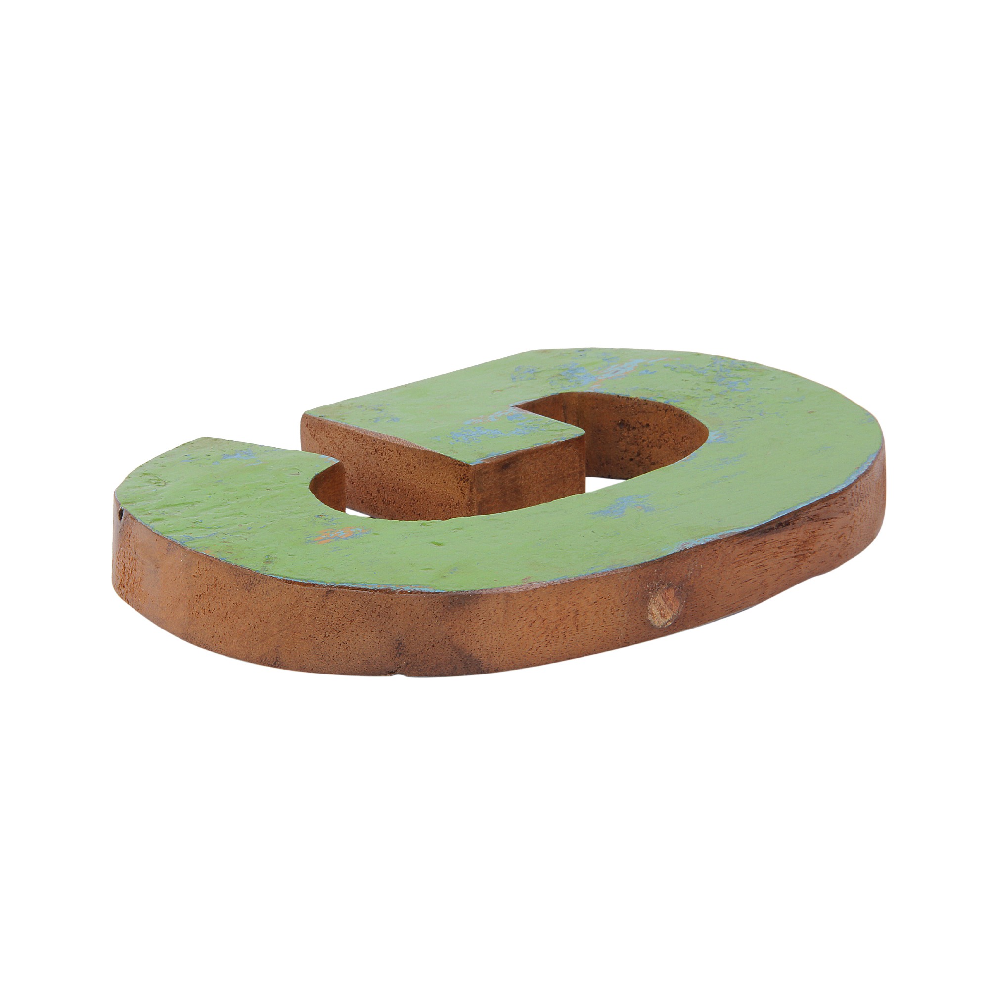 Holzbuchstabe 'G', mehrfarbig, T 2,5 cm, B 13 cm, H 19 cm von fischer's lagerhaus