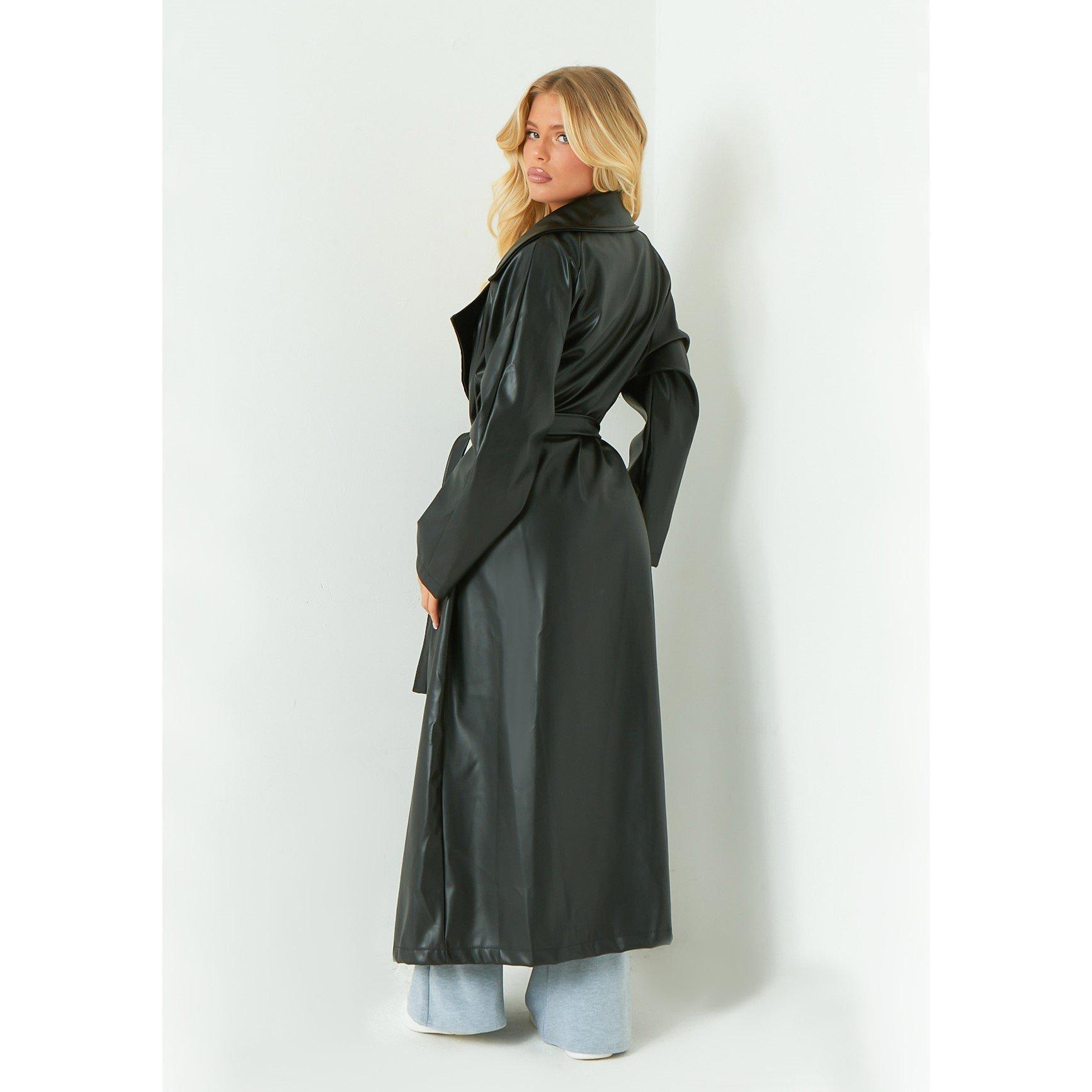 Missy Empire Leather Trench Coat