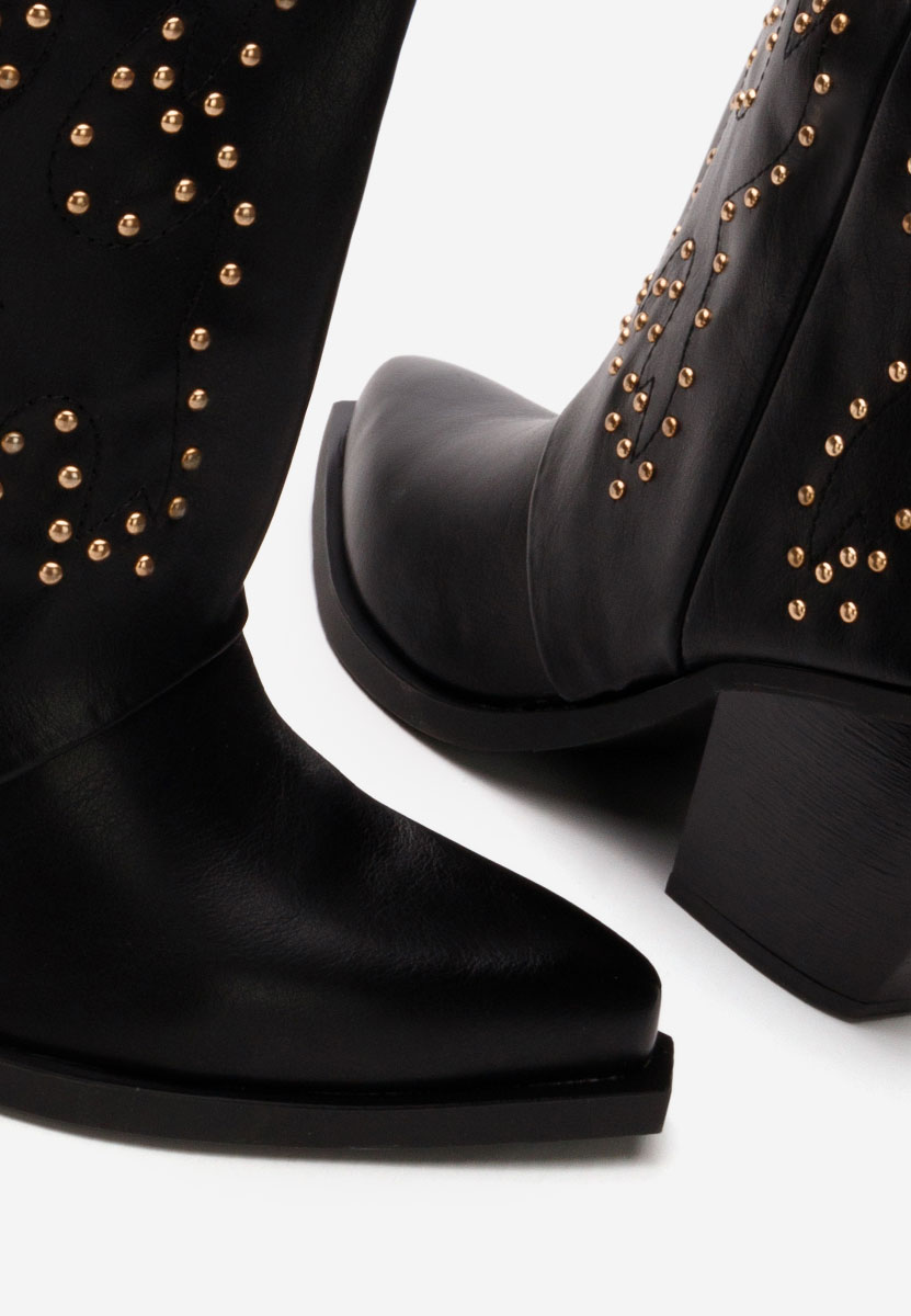 Bottes à talon carré noires Arlindia