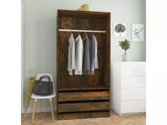 Garde-robe Chêne fumé 100x50x200 cm Bois d'ingénierie