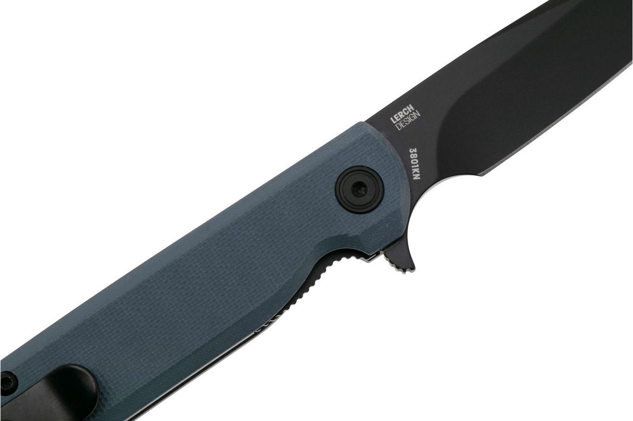 CRKT LCK  Drop Point 3801KN Black Oxide 14C28N, Gray G10, zakmes, Matthew Lerch design