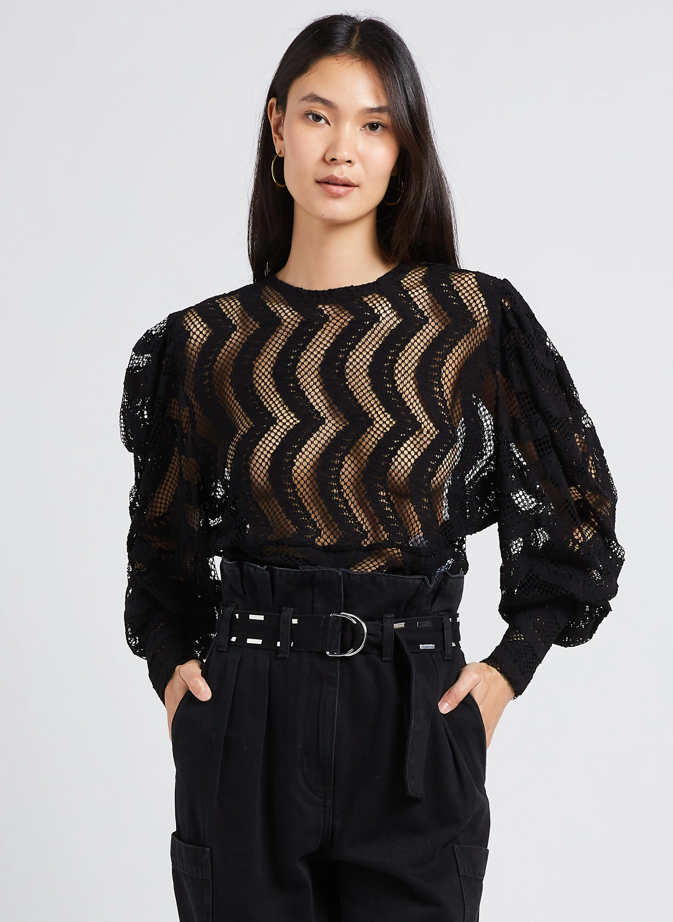 EDOUARD - Top col rond droit | Noir