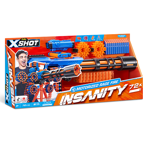 X-Shot Insanity motoriseret Rage Fire blaster med 72 pile