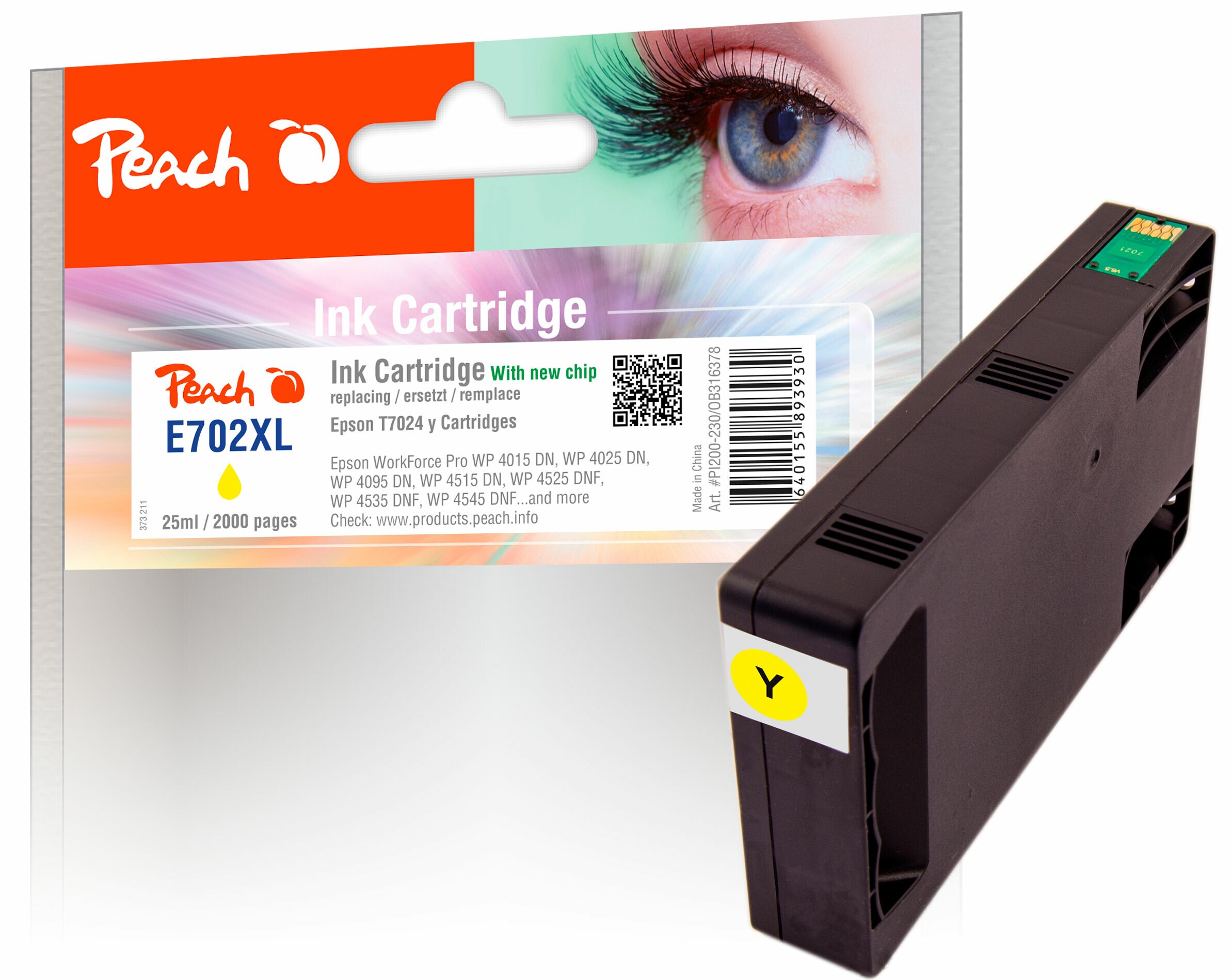 Peach E70Druckerpatrone XL ye ersetzt Epson T7024 y, C13T70244010 für z.B. Epson WorkForce Pro WP -4015 DN, Epson WorkForce Pro WP -4025 DW