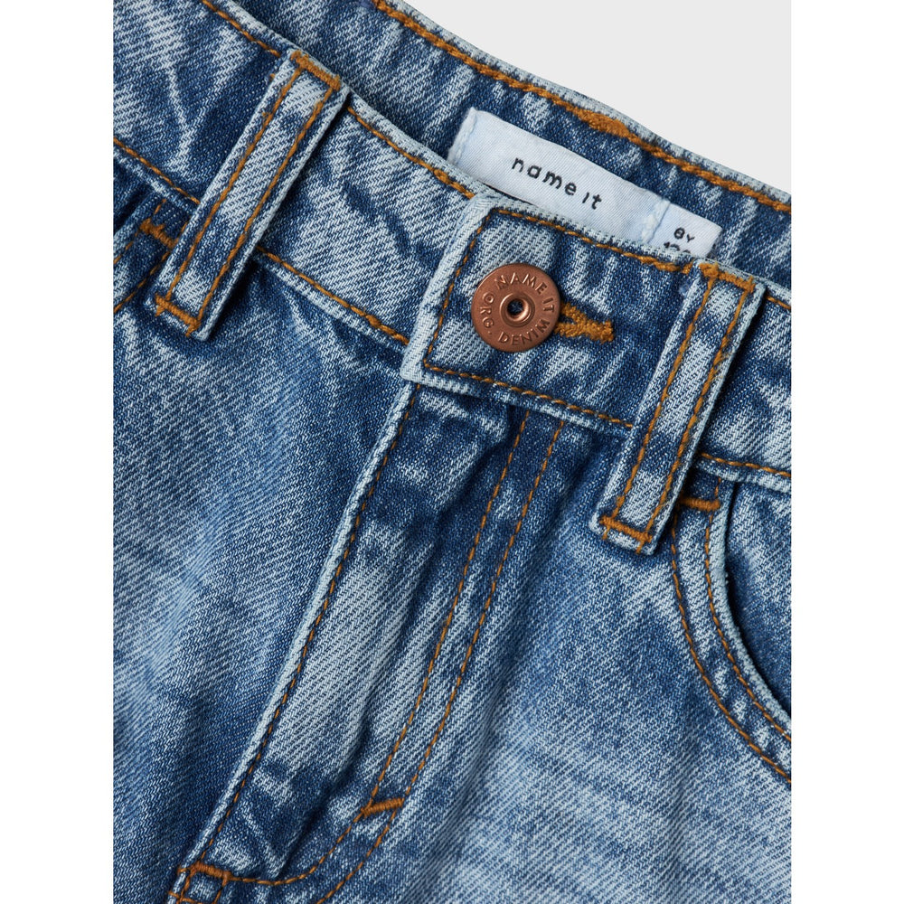 Køb Name It Medium Blue Denim Silas Loose Denim Shorts Noos
