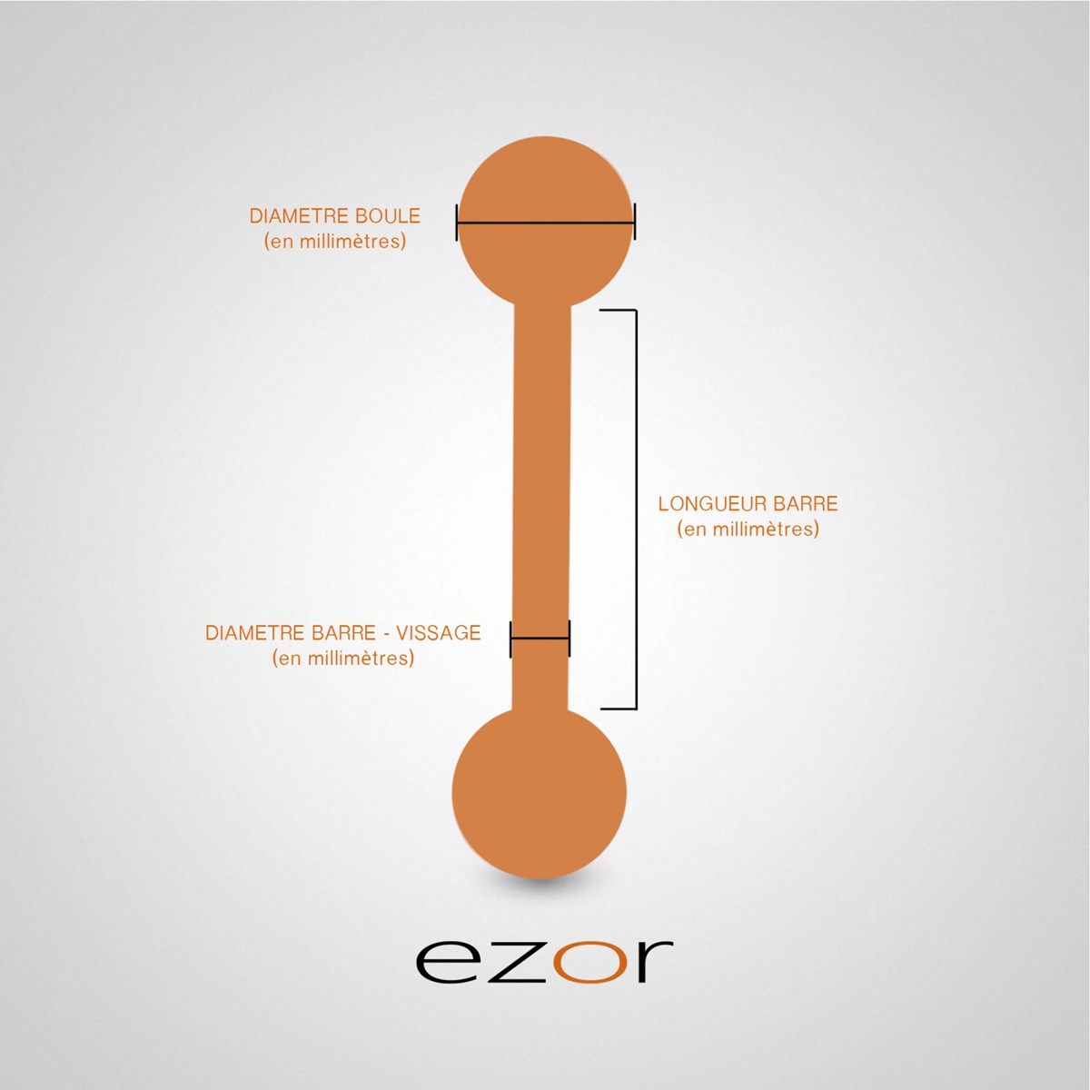 Piercing hélix barre or jaune avec boule en cristal de Swarovski bleu clair