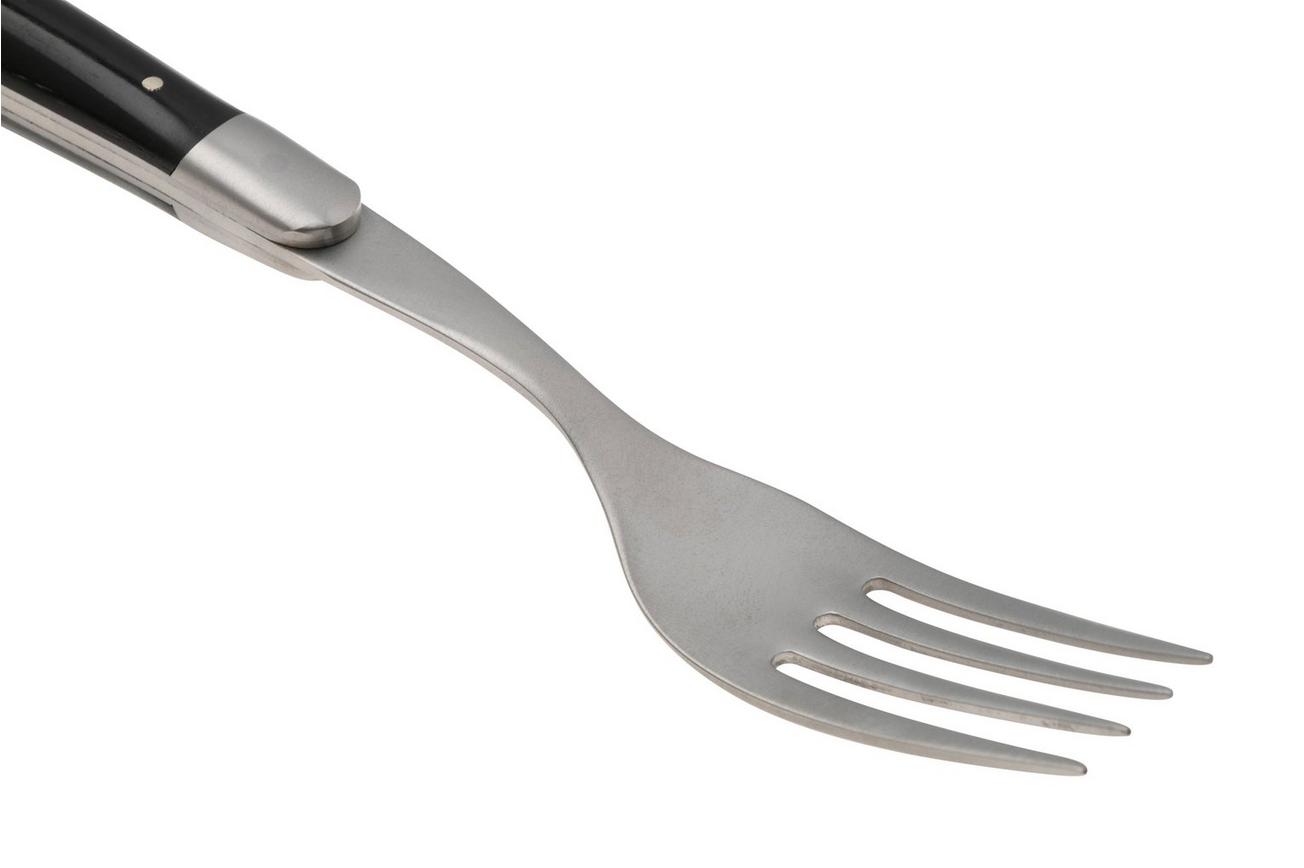 Forge de Laguiole Knife and Fork TF2MINEB Ebony, 2-delige bestekset, gematteerd