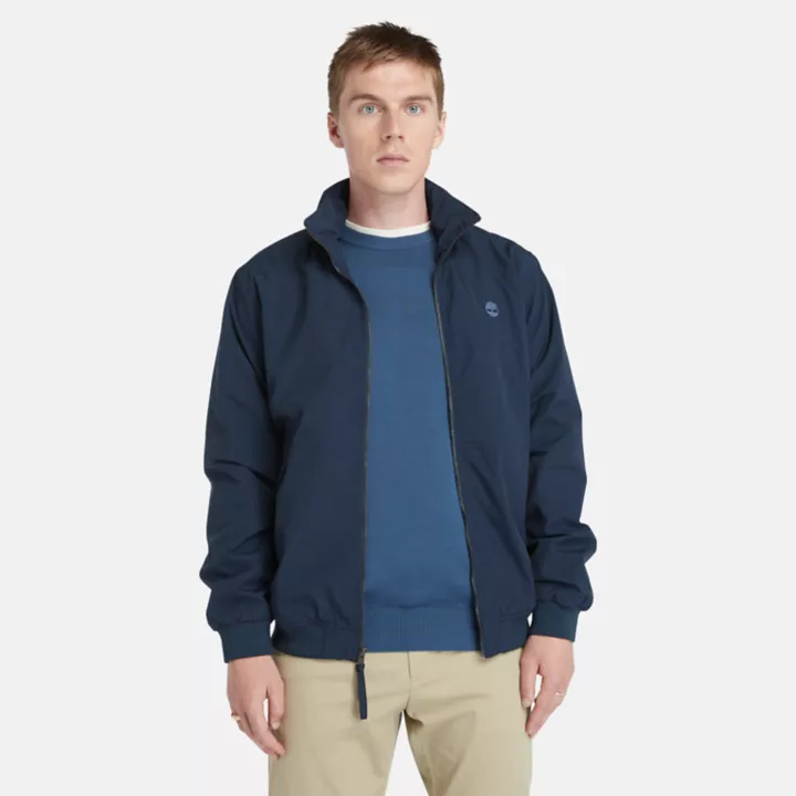Blouson bomber résistant à l'eau pour homme en bleu foncé