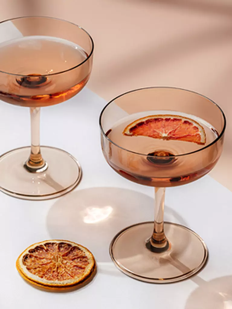 LIKE BY VILLEROY & BOCH Like Glass Sektschale / Dessertschale Set 2tlg 12x9cm Clay orange