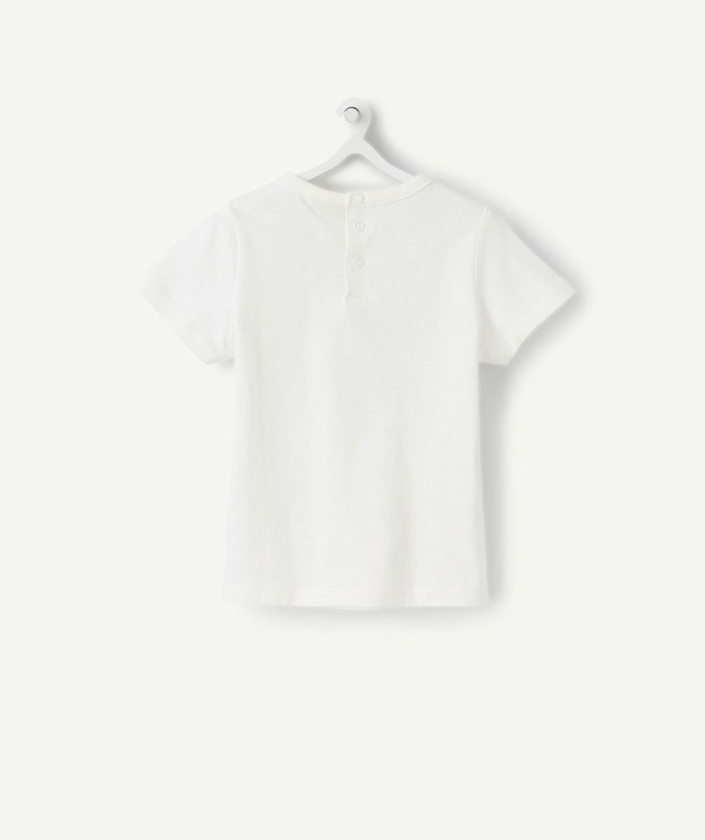 T-SHIRT BÉBÉ GARÇON BLANC EN FIBRES RECYCLÉES AVEC MESSAGE