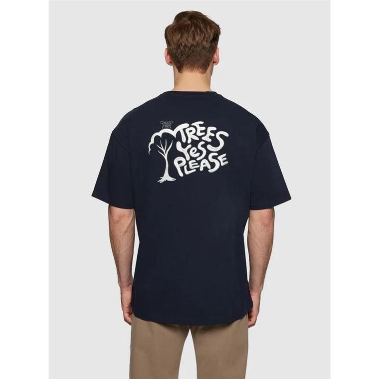 KnowledgeCotton Apparel Loose Fit Print T-Shirt Night Sky