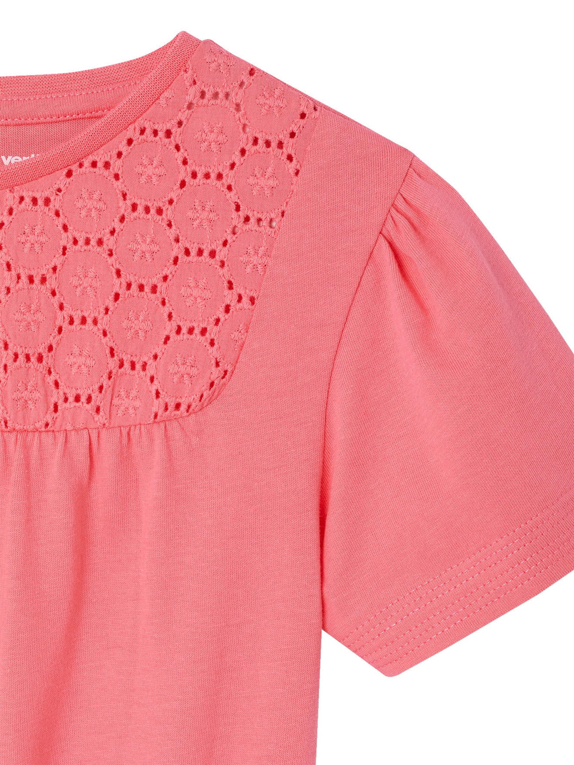 Vertbaudet Mädchen Kleid mit Makramee-Details rosa