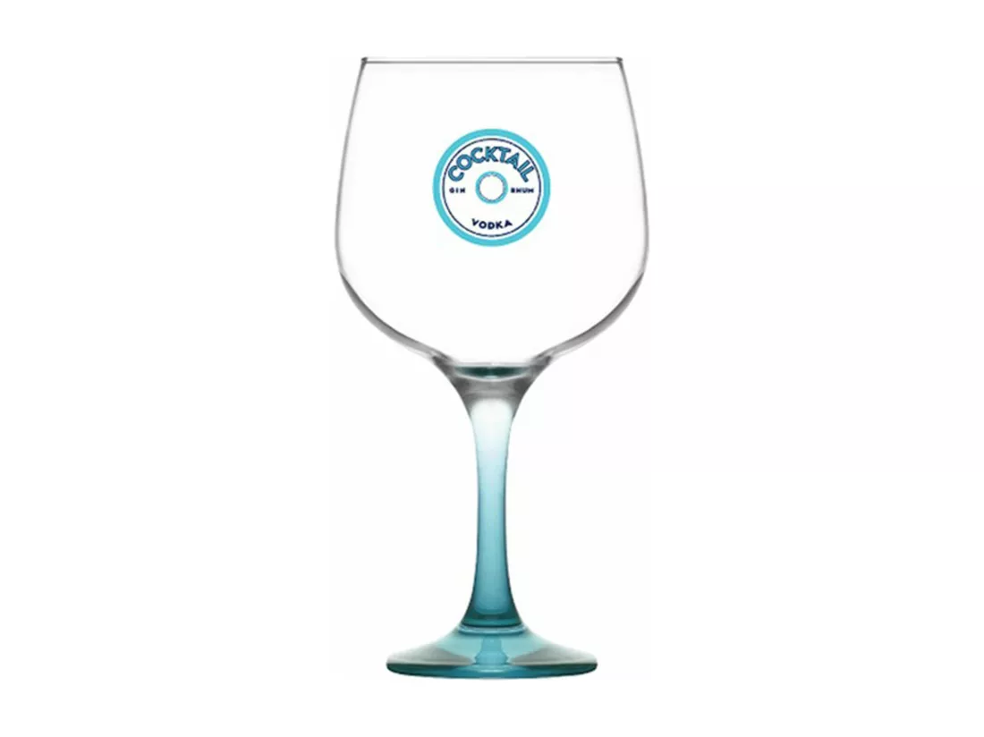 Novastyl - Lot De 2 Verres A Pied Cocktail 73cl En Verre Transparent Pied Bleu