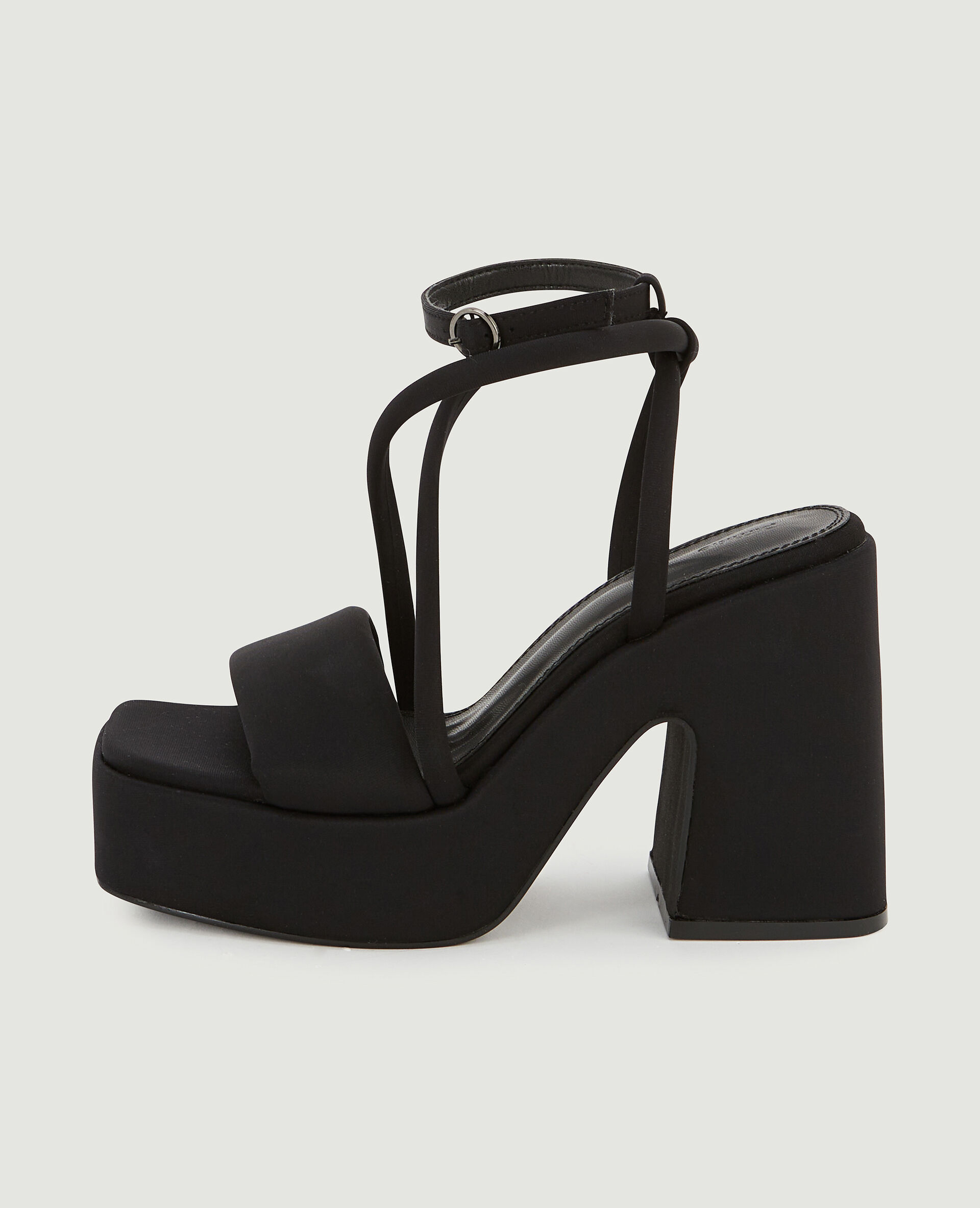 Sandales plateformes avec bride cheville - Noir