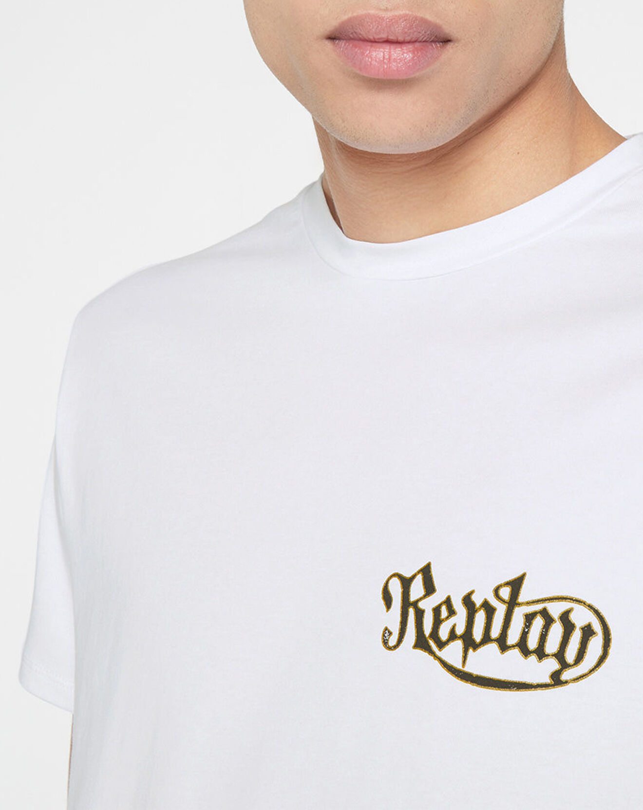 Replay T-Shirt casque bike blanc