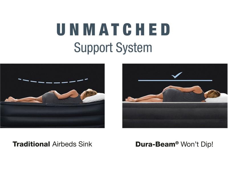 Intex Luftbett Dura Beam Deluxe Queen 152 x 203 x 33 cm Luftbett mit integrierter Pumpe