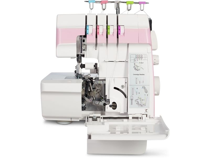 Medion Nähmaschine Life Overlock SO90 Weiss/Rosa Nähmaschine mit einer Motorleistung von 90 Watt