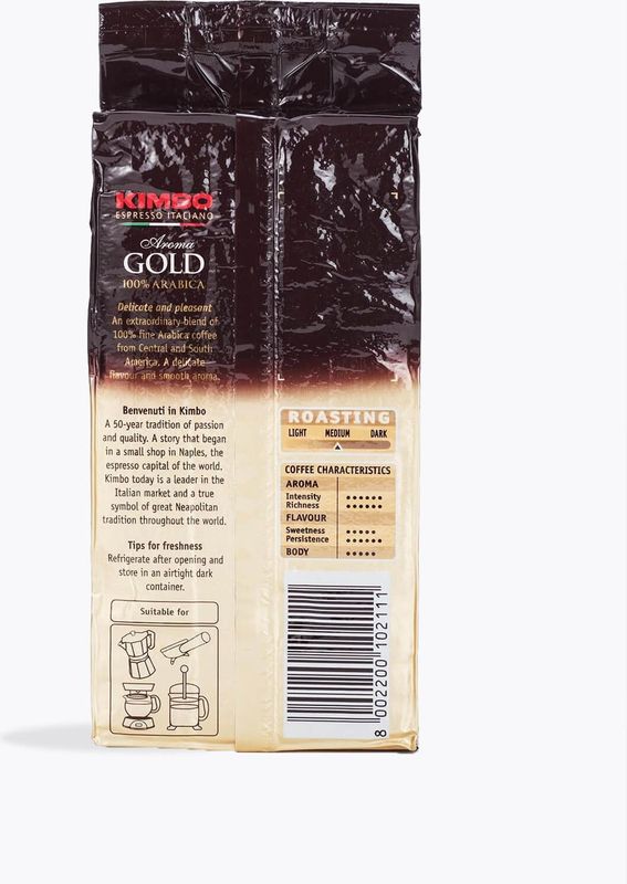 Kimbo - Gold Espresso - Gemalen Koffie - 100% Arabica - 250g