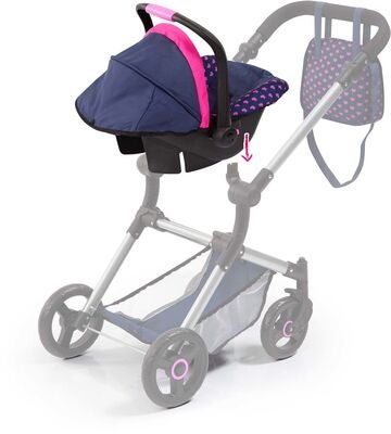 Bayer Design B Babystol Til Dukke Deluxe, Blå/Rosa