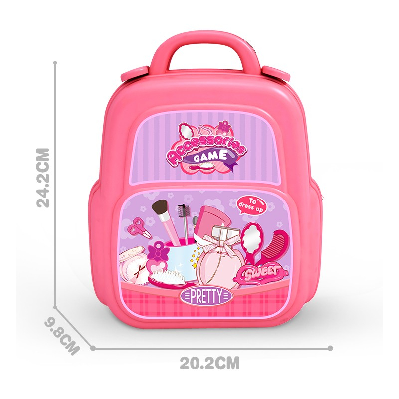 (21-tlg. Set) Kinder Beauty Koffer Make-Up Tool / Coiffeur Zubehör Lern Spielset - Pink