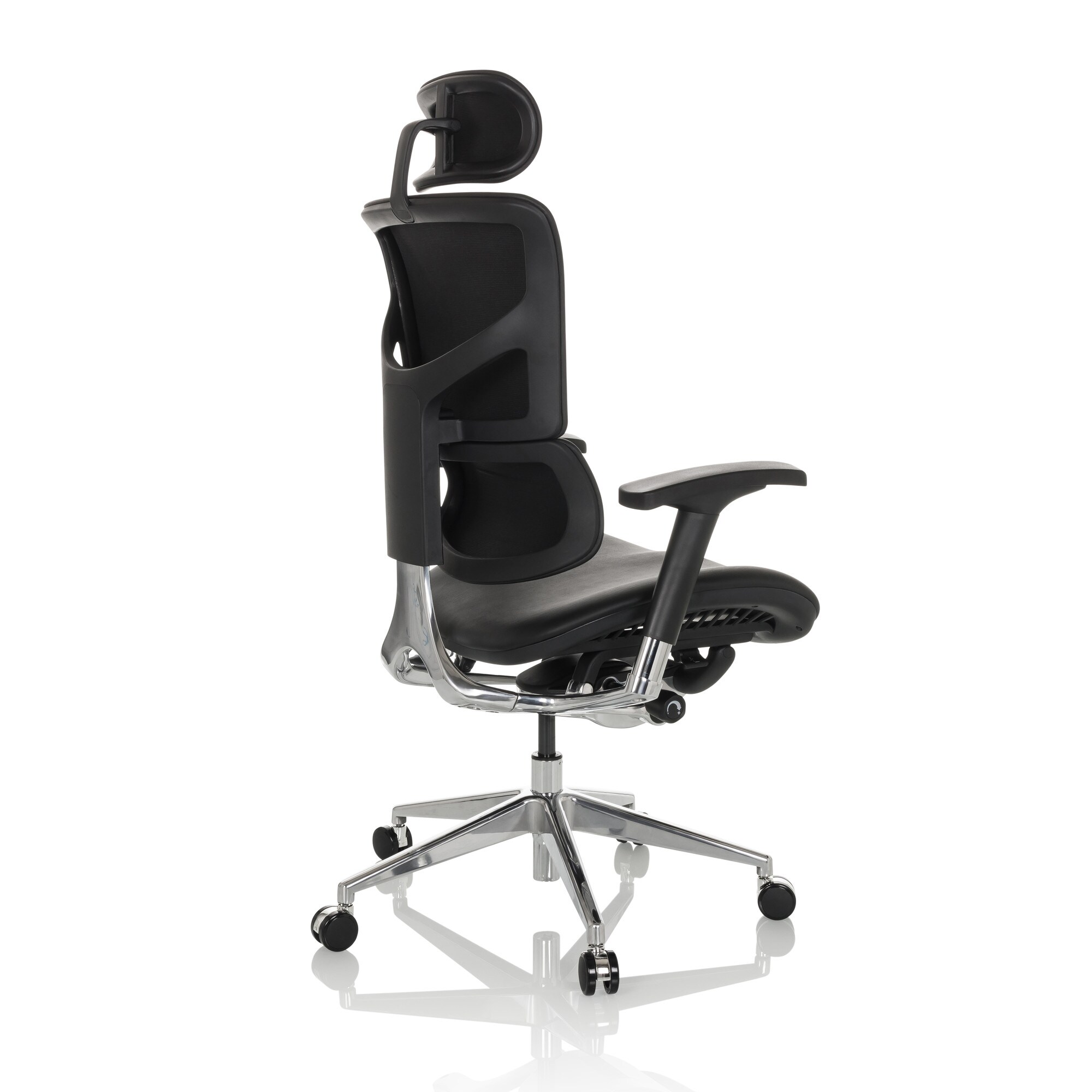 Luxus Chefsessel ERGO-U2 L Leder mit Armlehnen (höhenverstellbar) hjh OFFICE